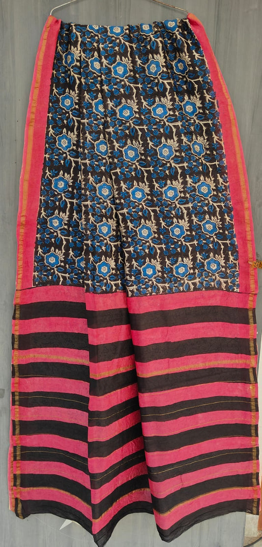 Traditional Hand-block Print Chanderi Silk Saree