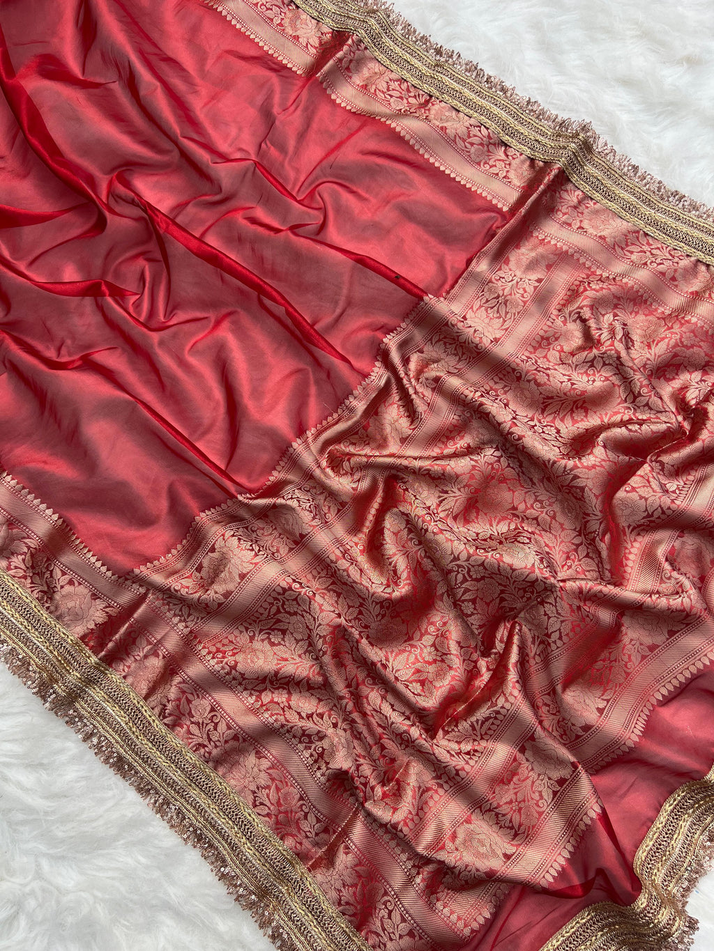 Banarasi Tissue Silk Saree With lace work border