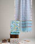 Pure Cotton Hand Block Print Suit With Kota Doriya Dupatta