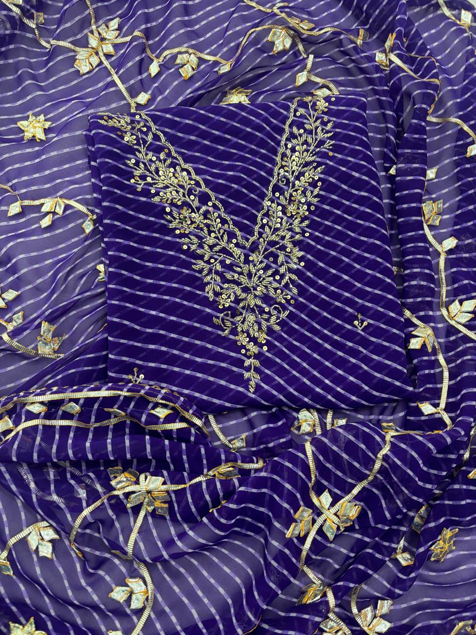 Designer Georgette Suit Set with Gota Patti Work