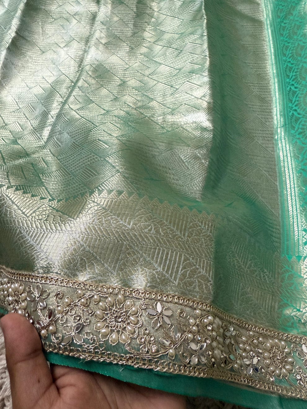 Banarasi Kanjivaram  katan Tissue Silk Saree With Beautiful lace border