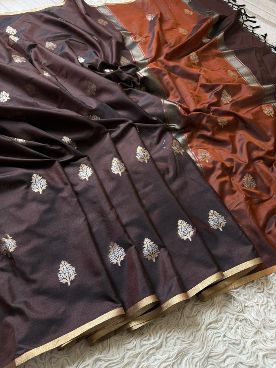 Banarasi maheshwari satin silk  saree