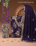 Designer gota patti hand work cotton  unstitched suit with chiffon   dupatta