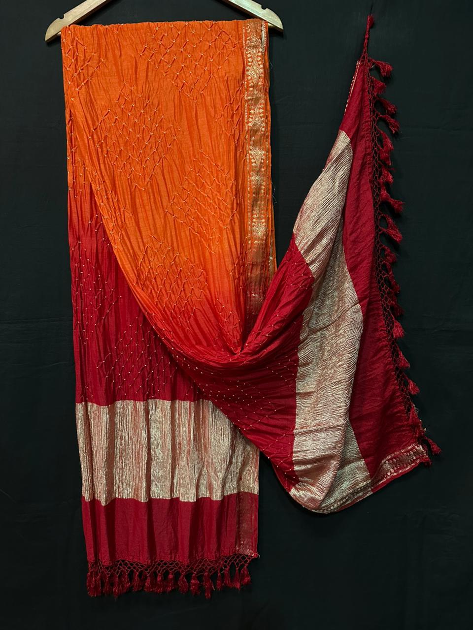 Pure Modal Silk  Bandhaj  Print   Dupatta