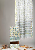 Pure Cotton Hand Block Print Suit With Kota Doriya Dupatta