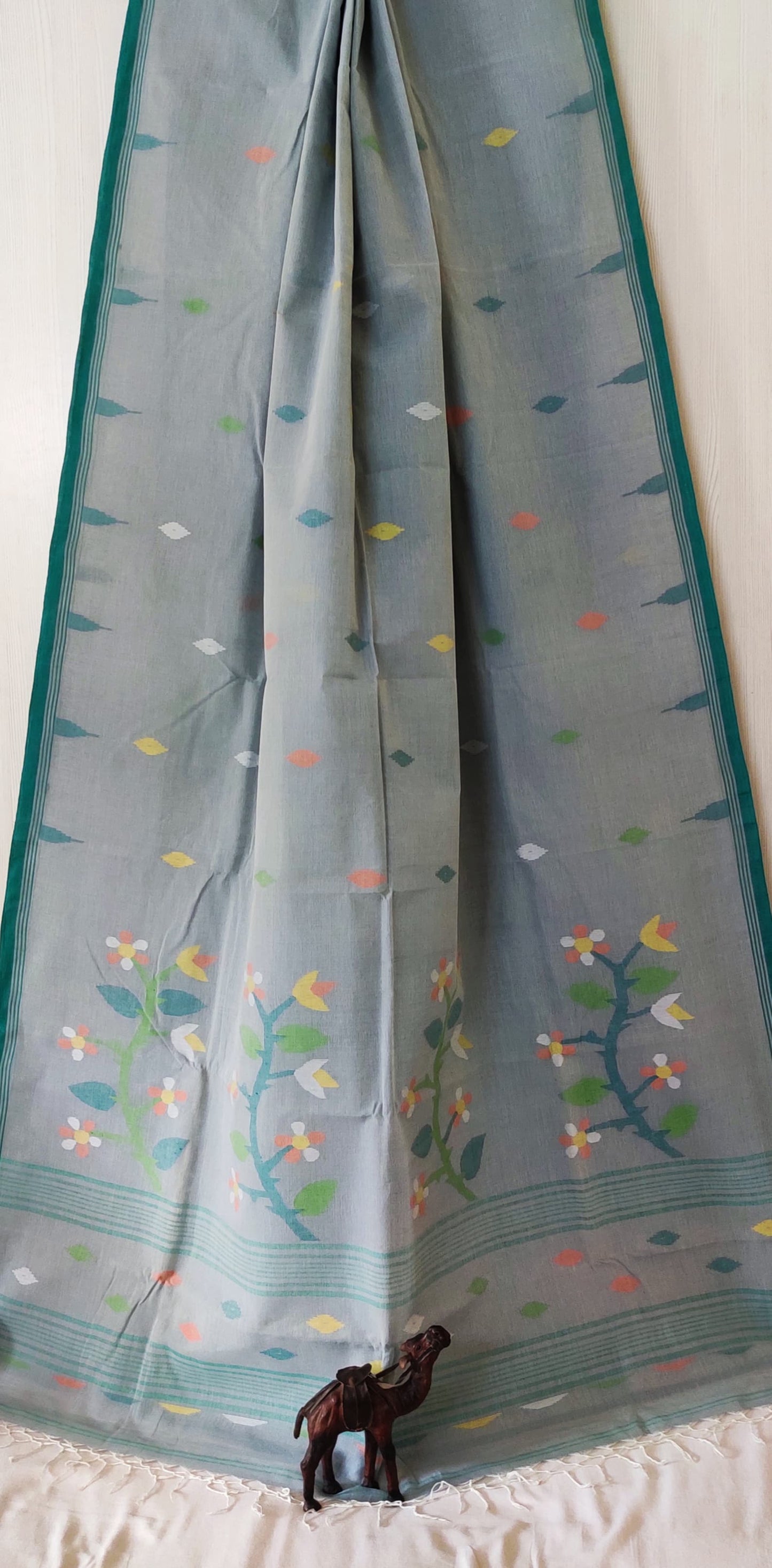 Pure Cotton needle work jamdani Saree