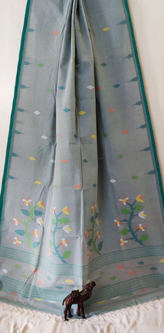 Pure Cotton needle work jamdani Saree