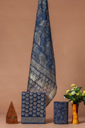 Pure Cotton Unstitched Suit With Organza Silk Dupatta