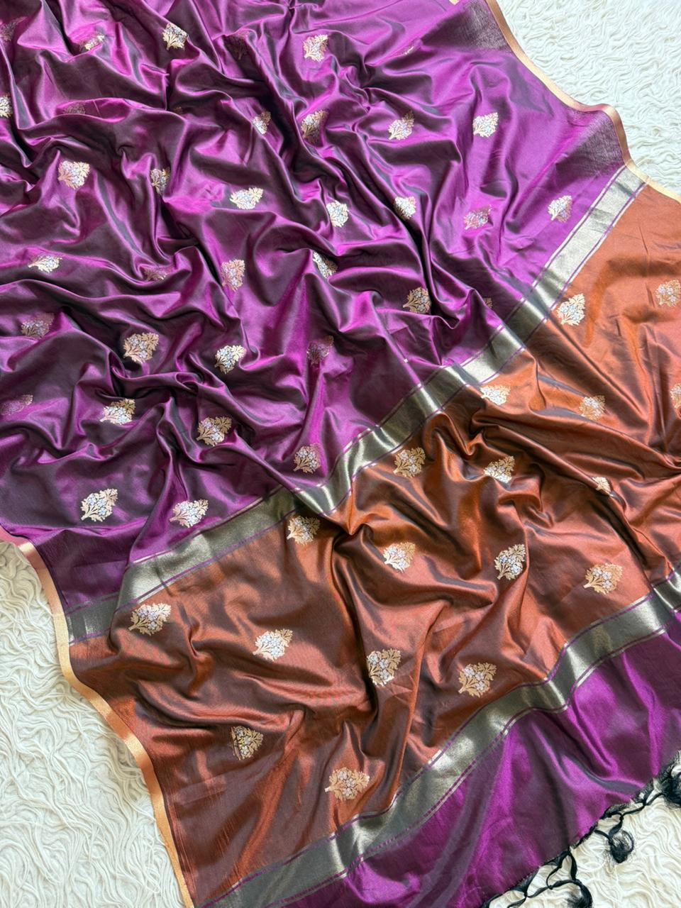 Banarasi maheshwari satin silk  saree
