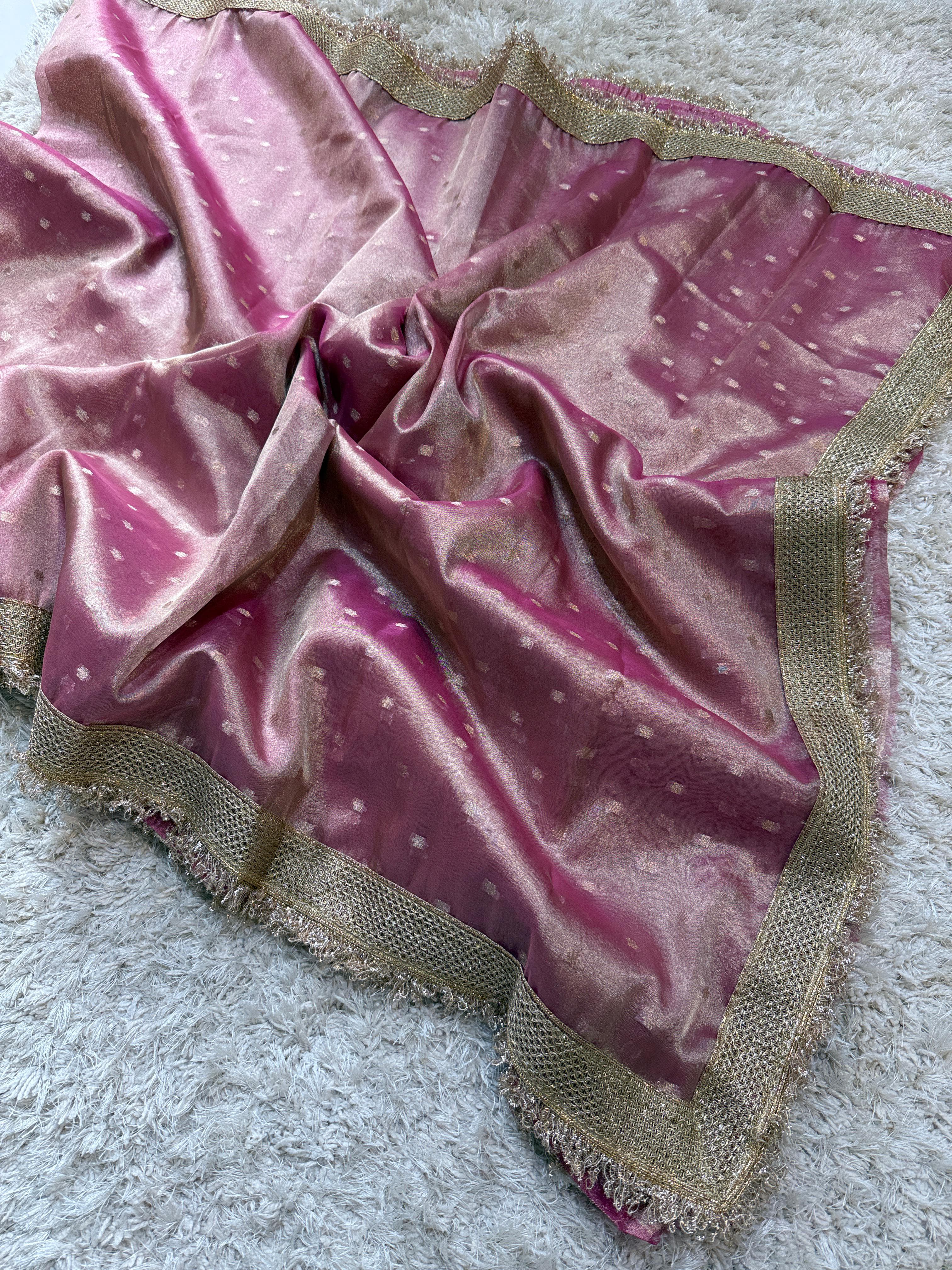 Banarasi Tissue Silk Saree With lace work border