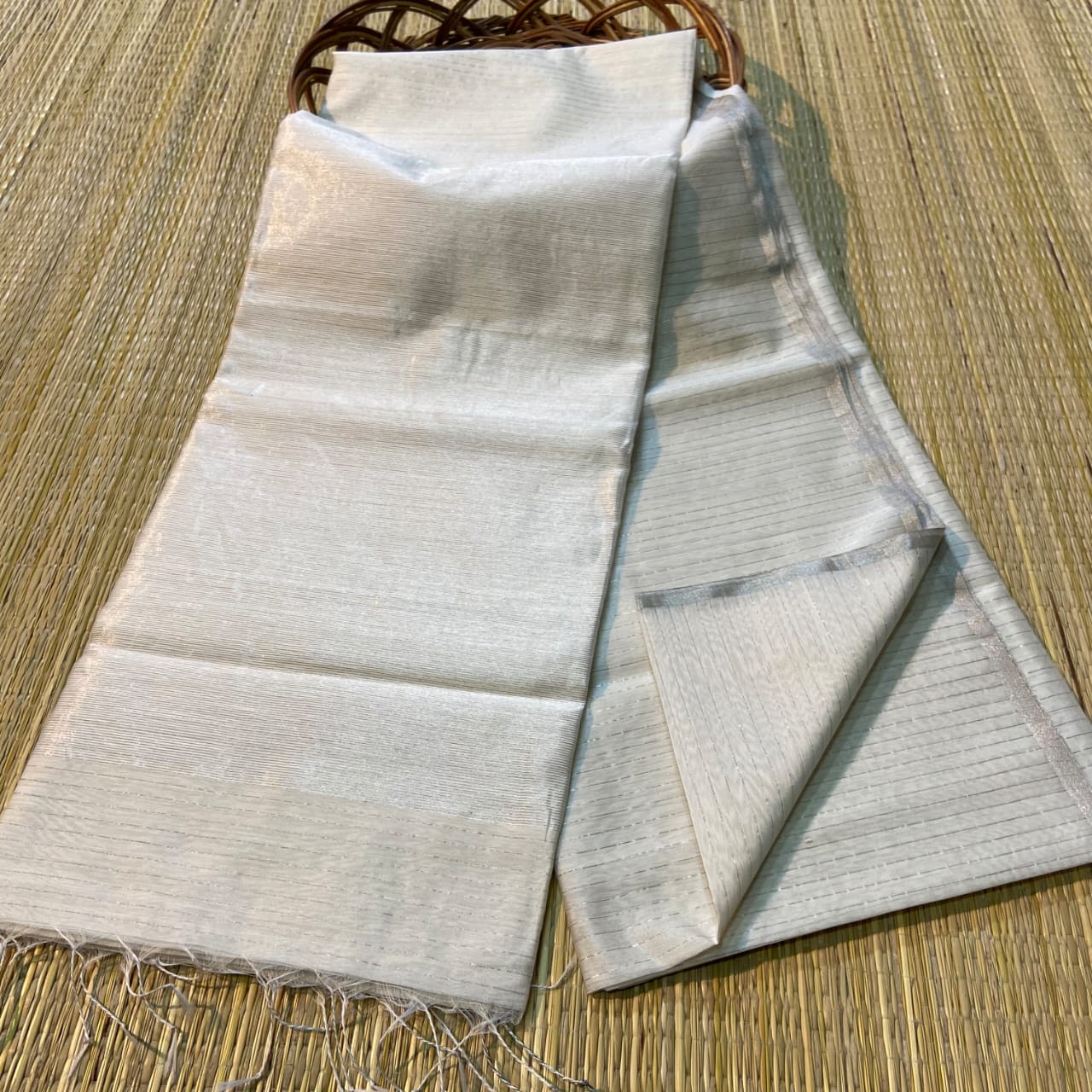 Handloom silk cotton With pallu zari work With blouse