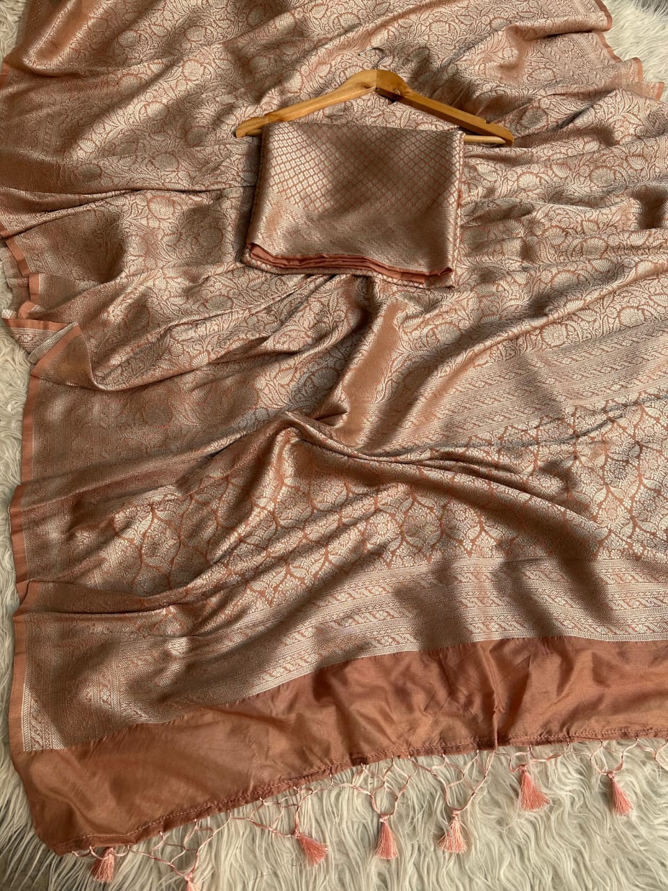Banarasi Semi Katan Silk Saree With Blouse
