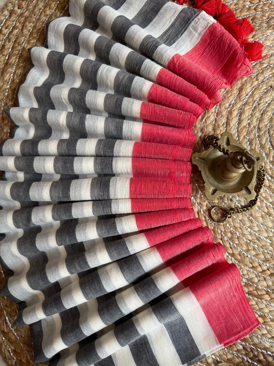 Beautiful Cotton Mulmul  Saree