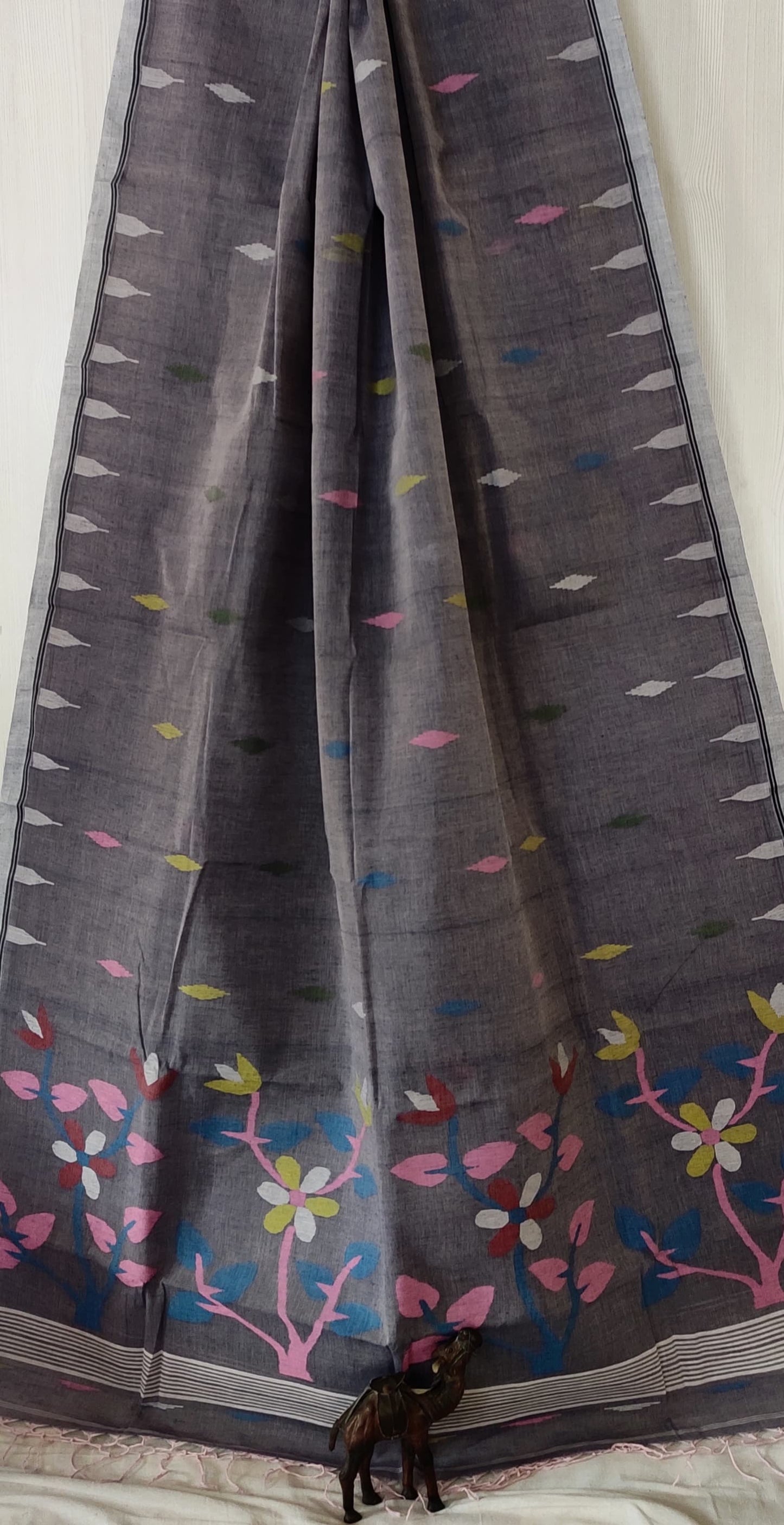 Pure Cotton needle work jamdani Saree