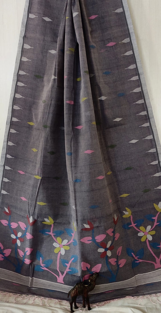 Pure Cotton needle work jamdani Saree
