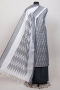 Pure  ikkat Cotton Unstitched Suit With Dupatta