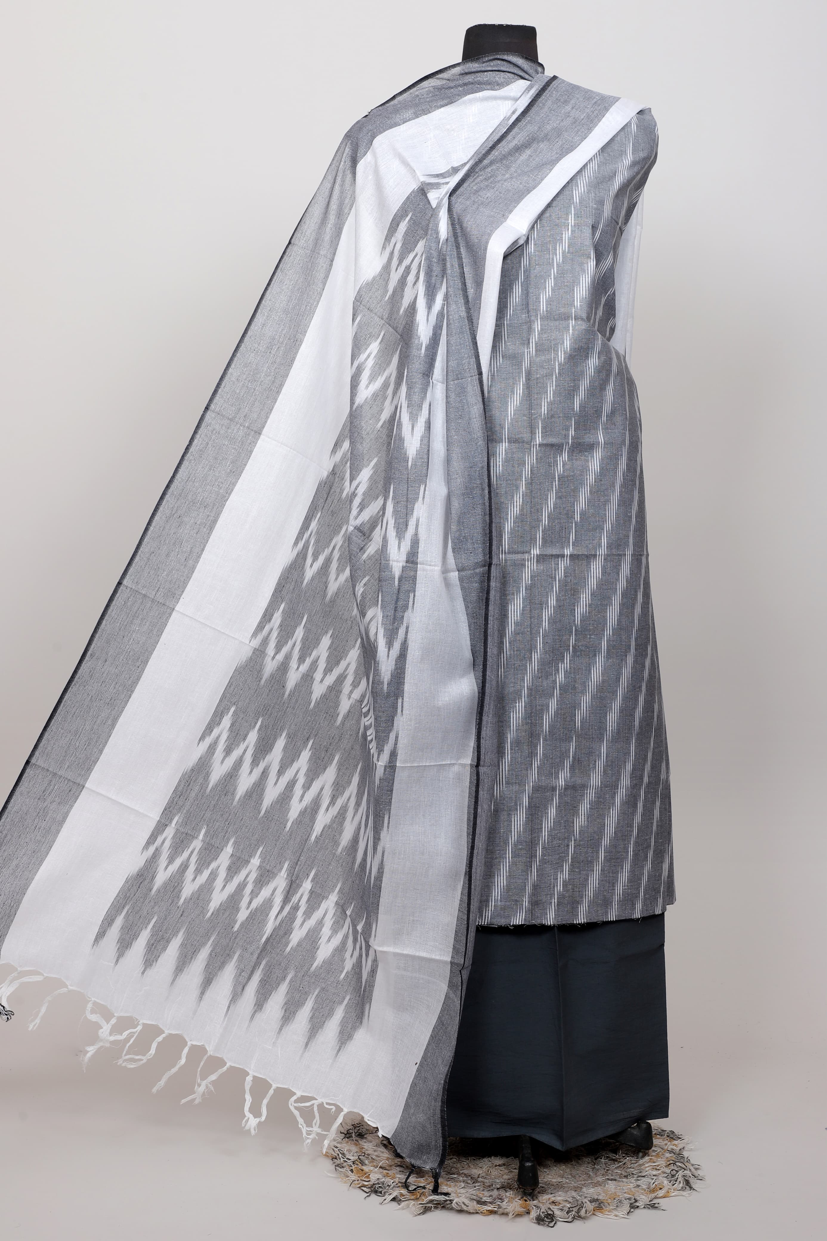 Pure  ikkat Cotton Unstitched Suit With Dupatta