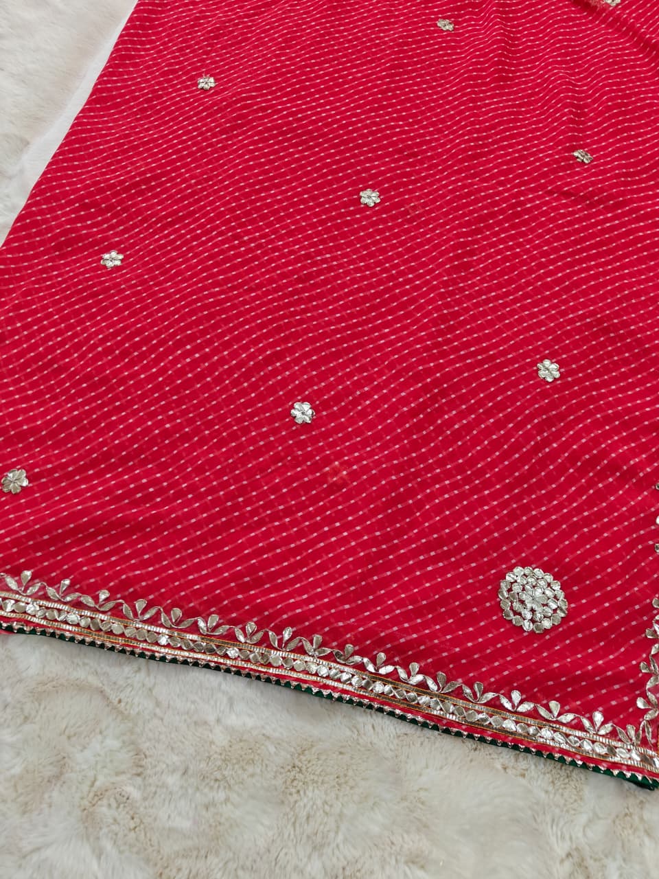 Georgette Gota Patti Work  Saree With Blouse