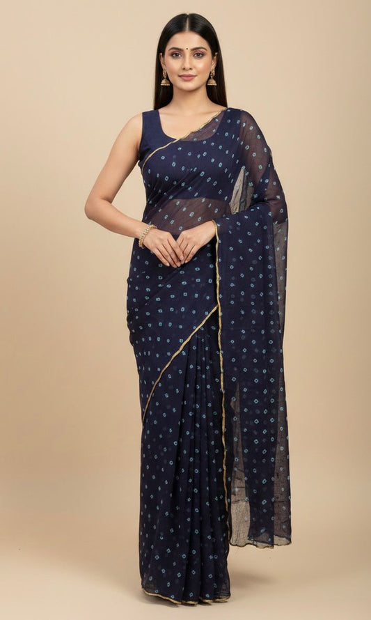 Pure Jaipuri Chiffon Saree