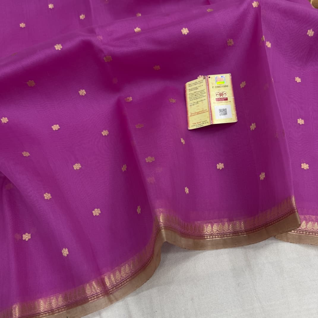 Pure Handloom banarasi  kora Silk Saree With Blouse