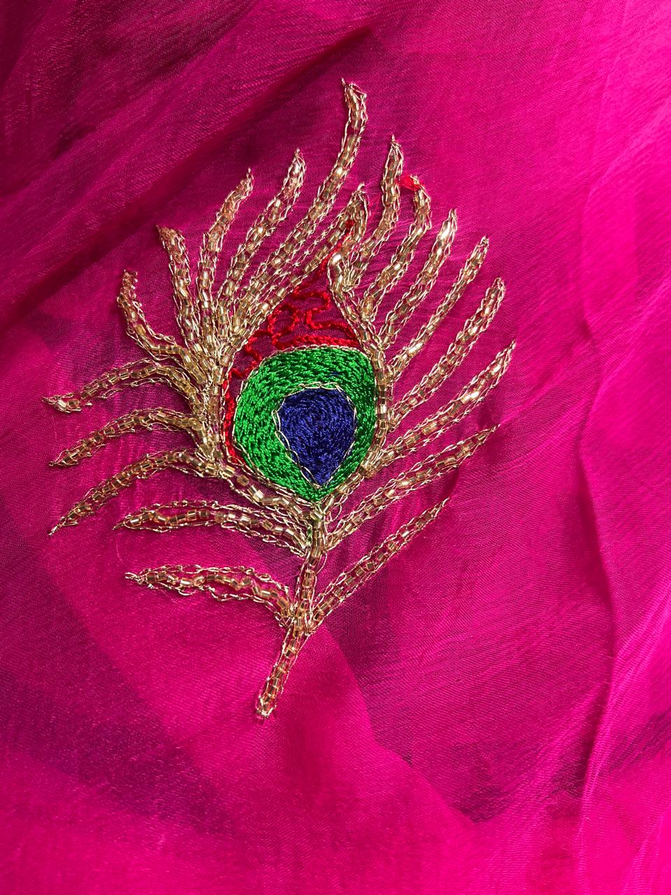 Pure Jaipuri Chiffon Saree