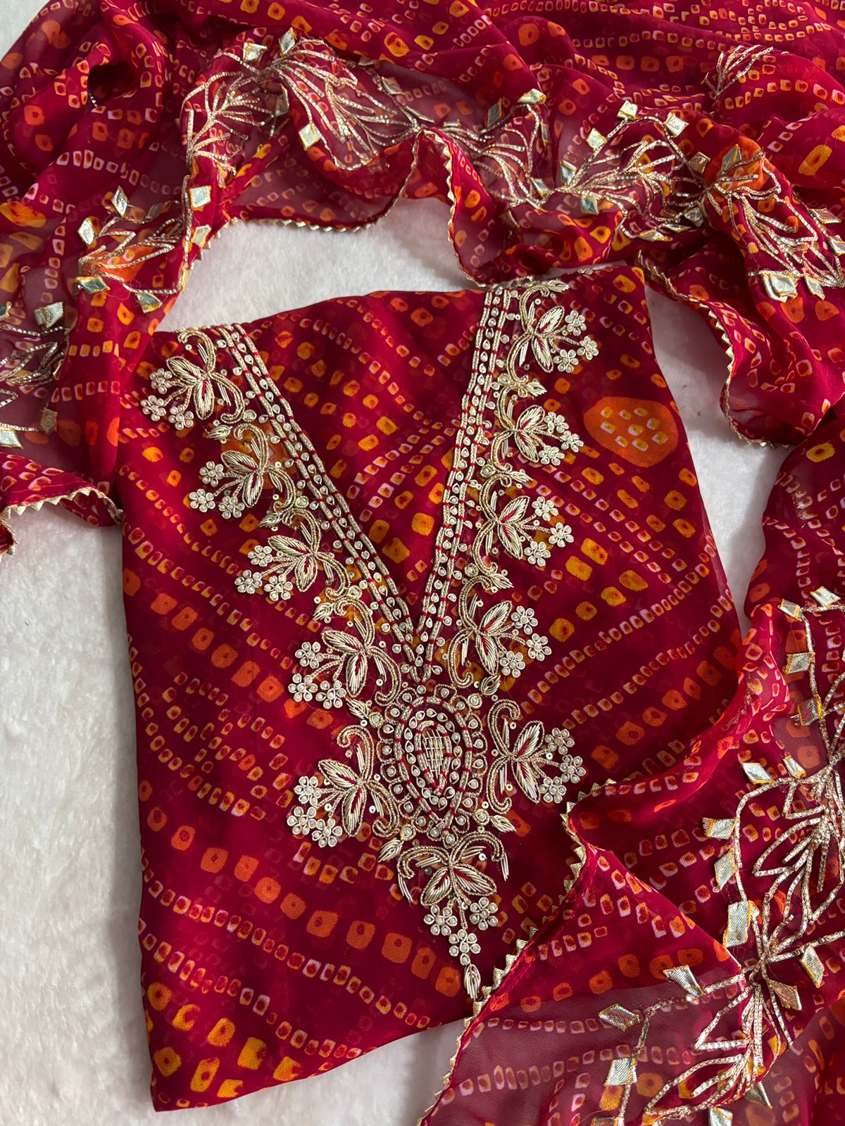 Designer Georgette Suit Set with Gota Patti Work