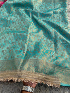 Banarasi Maharani katan tissue soft silk saree  Dual shade saree with lace work