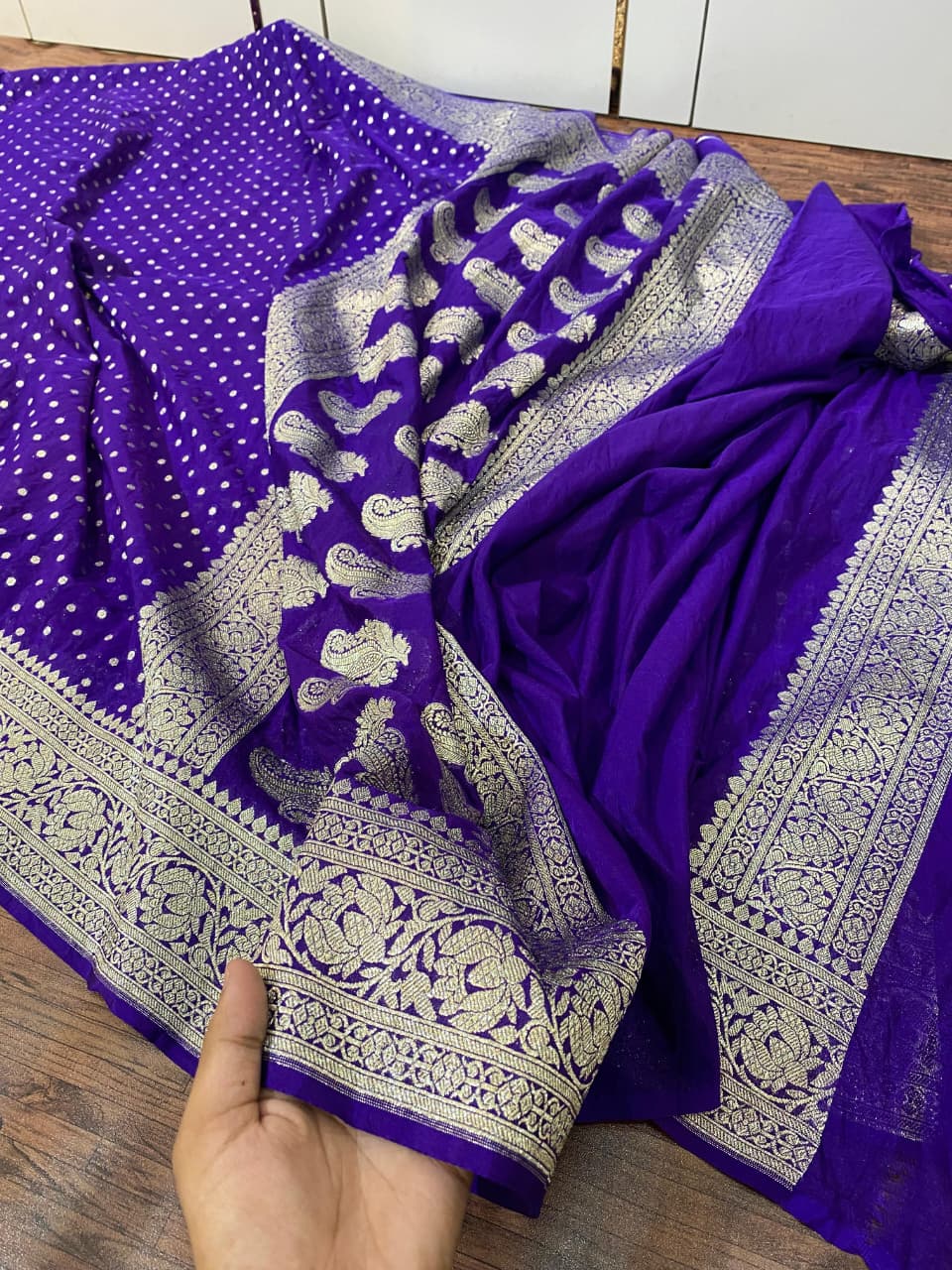 Banarasi Semi Khaddi Katan Georgette Soft Silk Saree