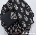 Pure cotton hand-block print suit with Chiffon dupatta
