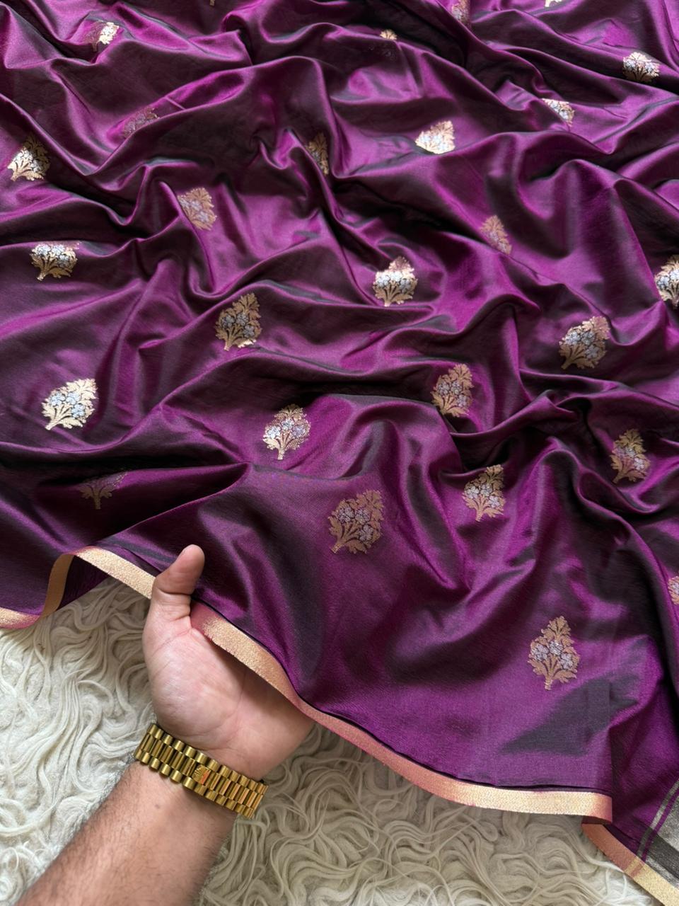 Banarasi maheshwari satin silk  saree
