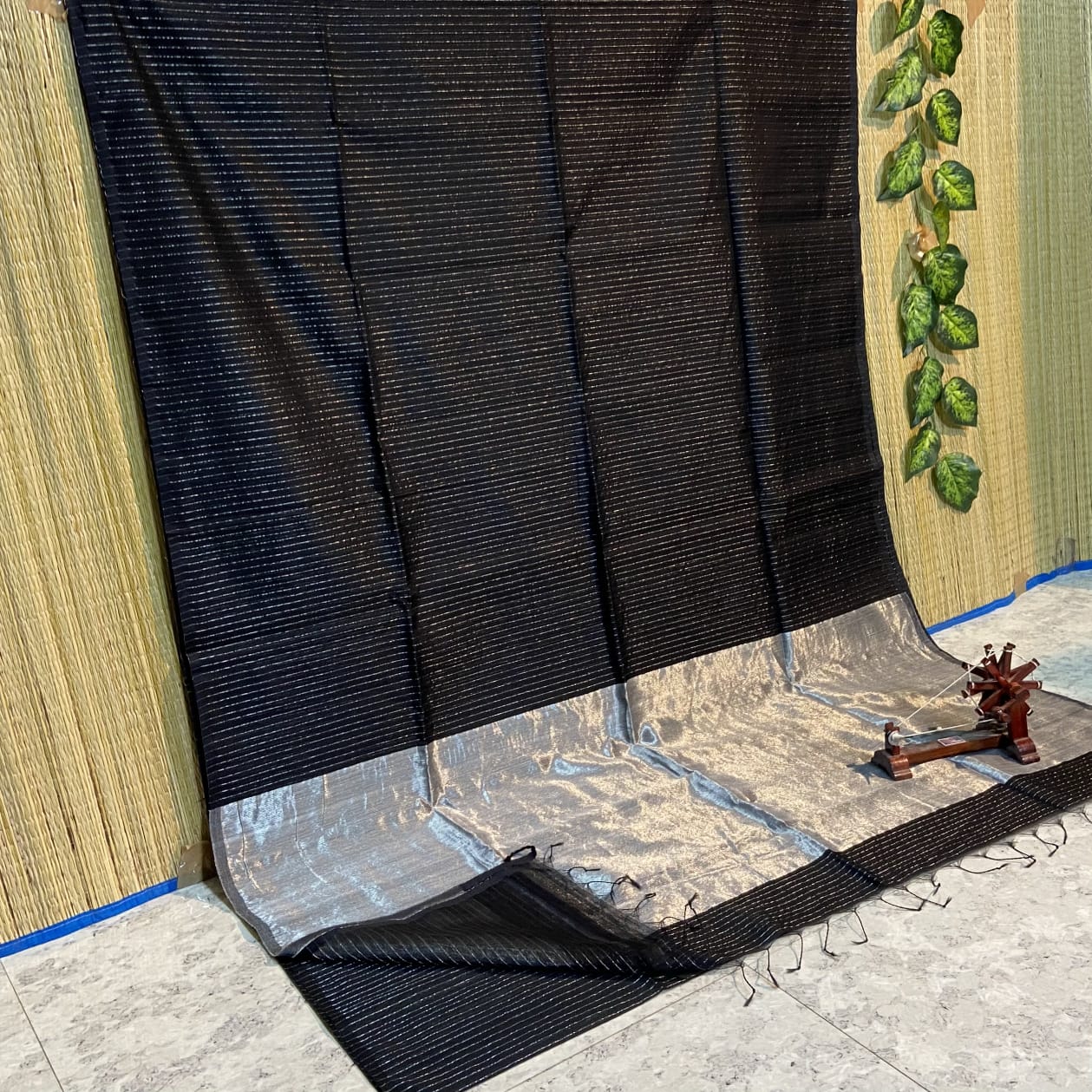 Handloom silk cotton With pallu zari work With blouse