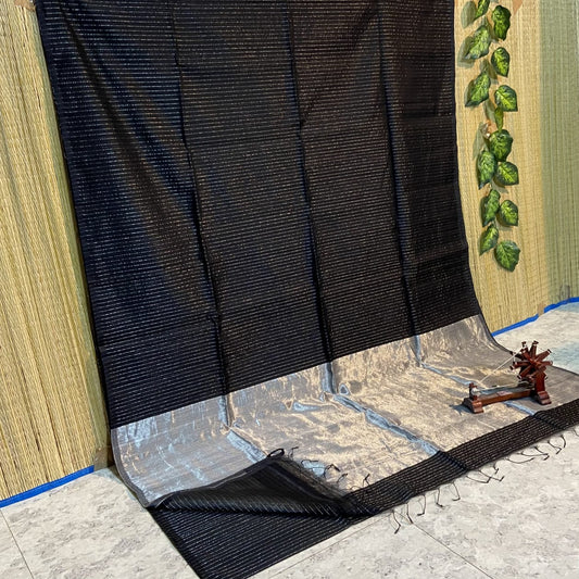 Handloom silk cotton With pallu zari work With blouse