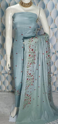 Cotton slub Embroidery Work Unstitched Suit