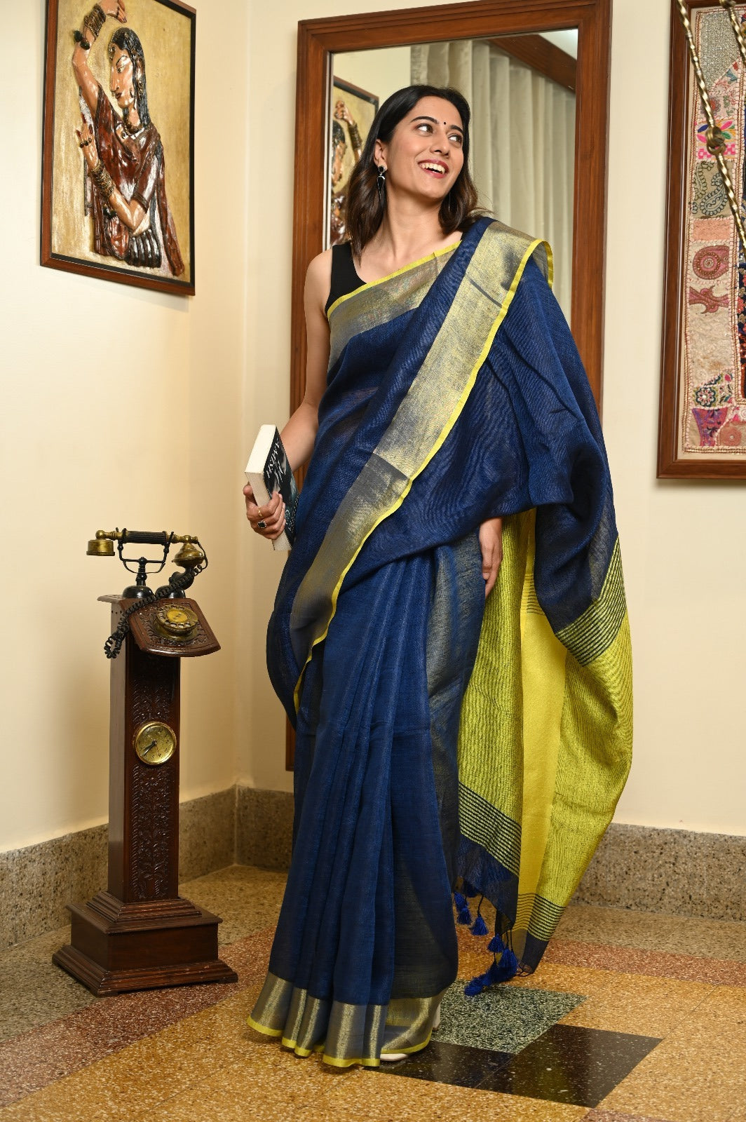 Linen By Linen Saree With Blouse