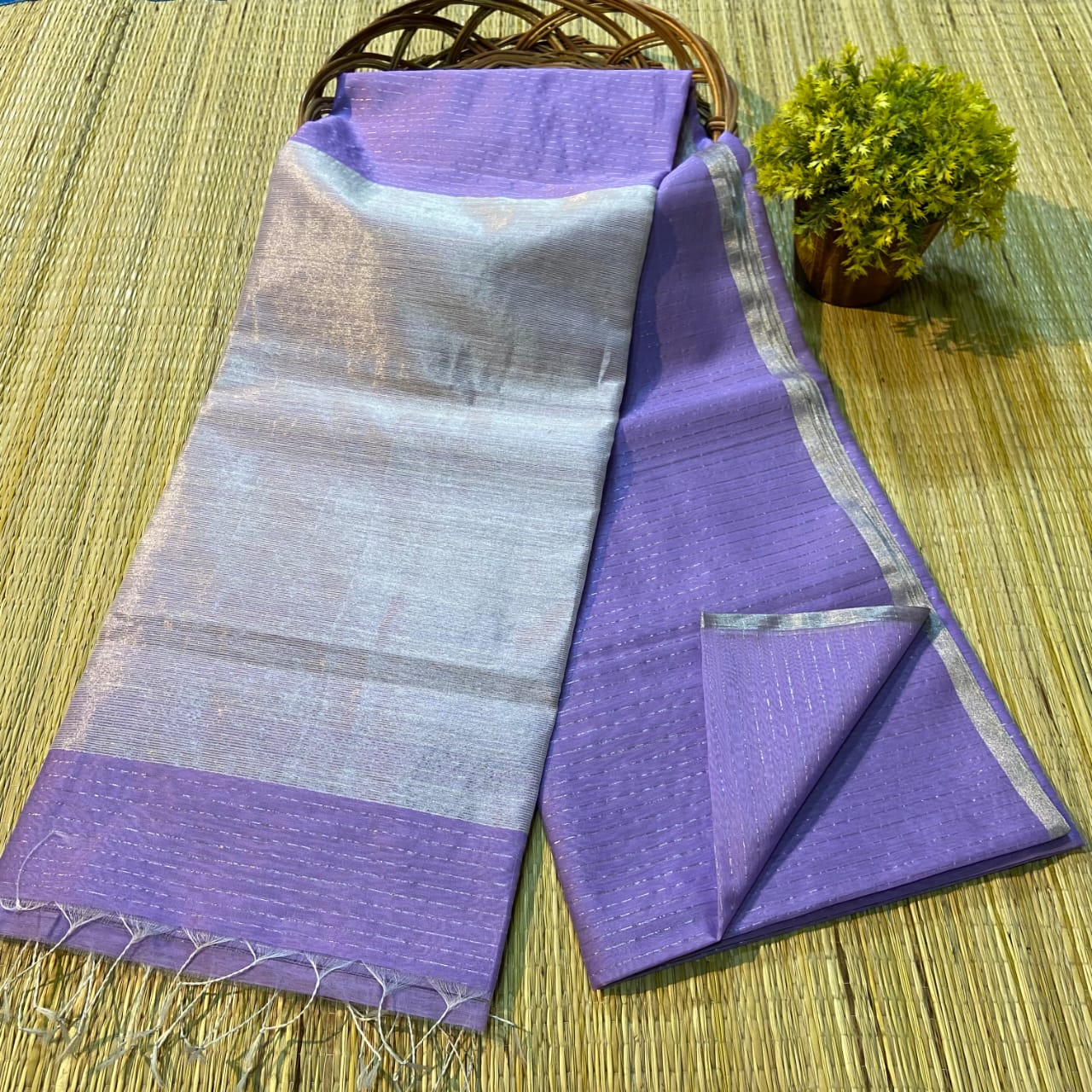 Handloom silk cotton With pallu zari work With blouse