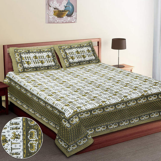 Pure Cotton King Size Double Bedsheet. ( 108X 108) with pillow covers