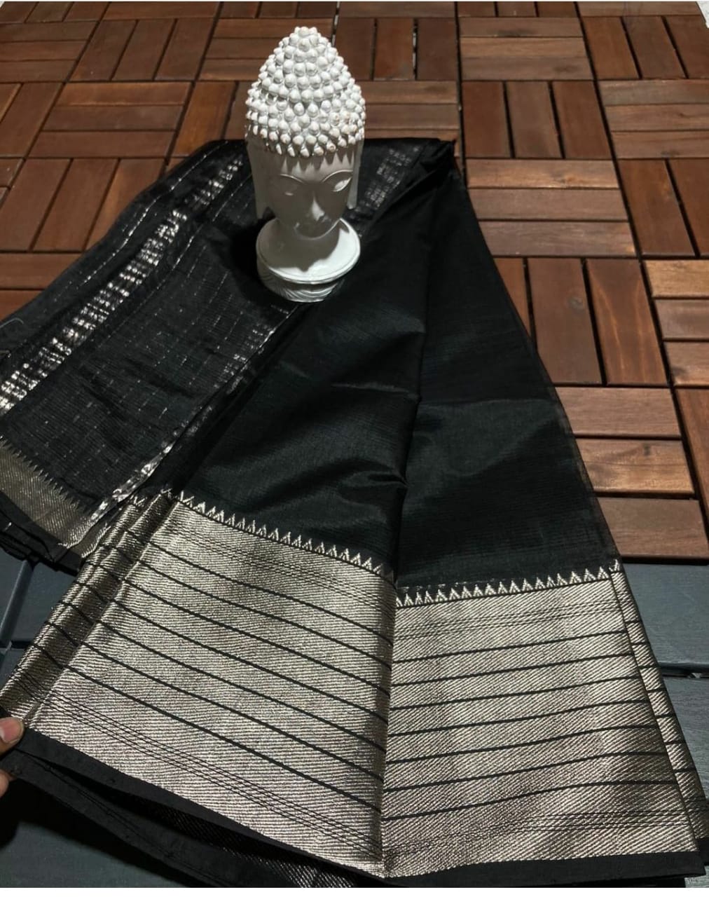 Pure Cotton Silk Mangalagiri Saree With Running Blouse .