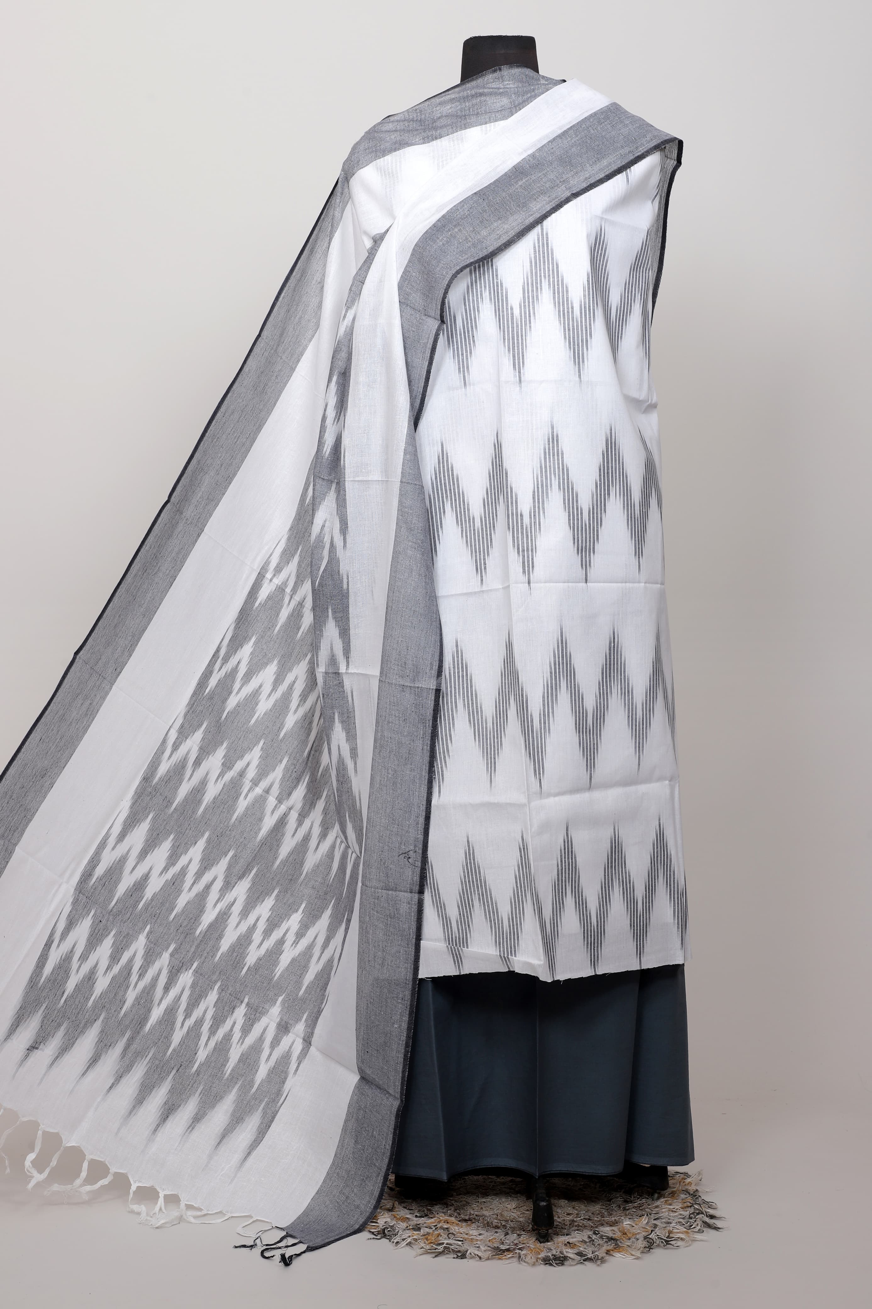 Pure  ikkat Cotton Unstitched Suit With Dupatta