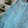 Kota Doria Embroidery work Unstitched Suit