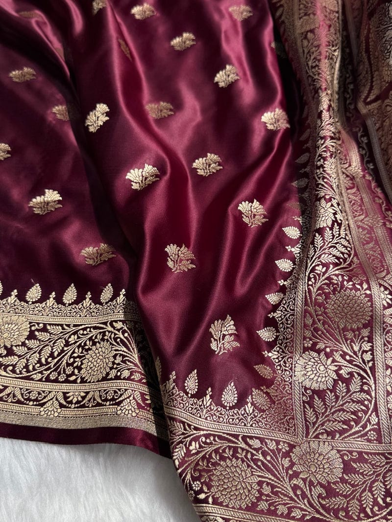 Banarasi Pure katan mashru silk saree With Blouse