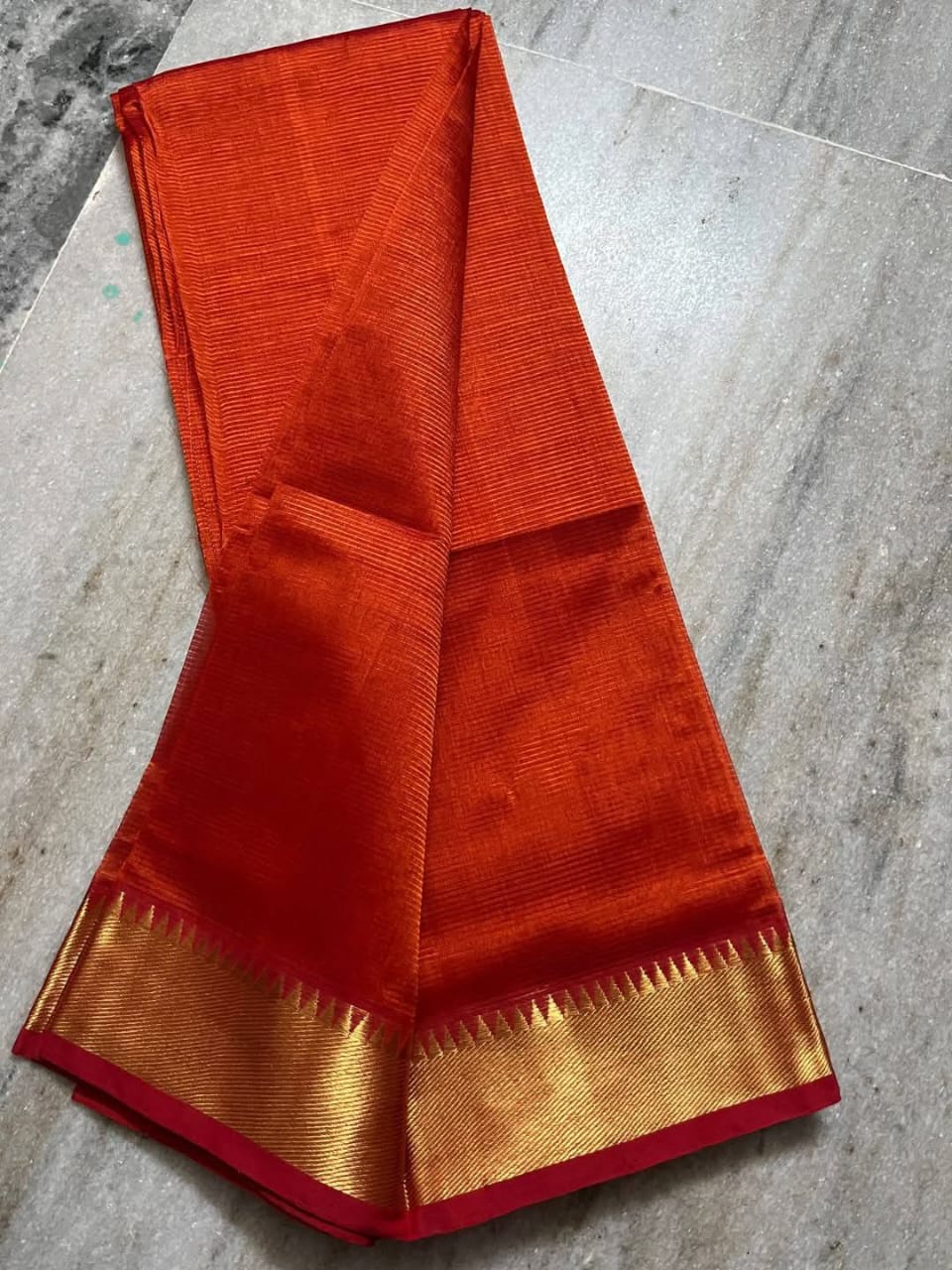 Pure Cotton Silk Mangalagiri Saree With  Blouse