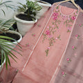 Kota Doria Embroidery work Unstitched Suit