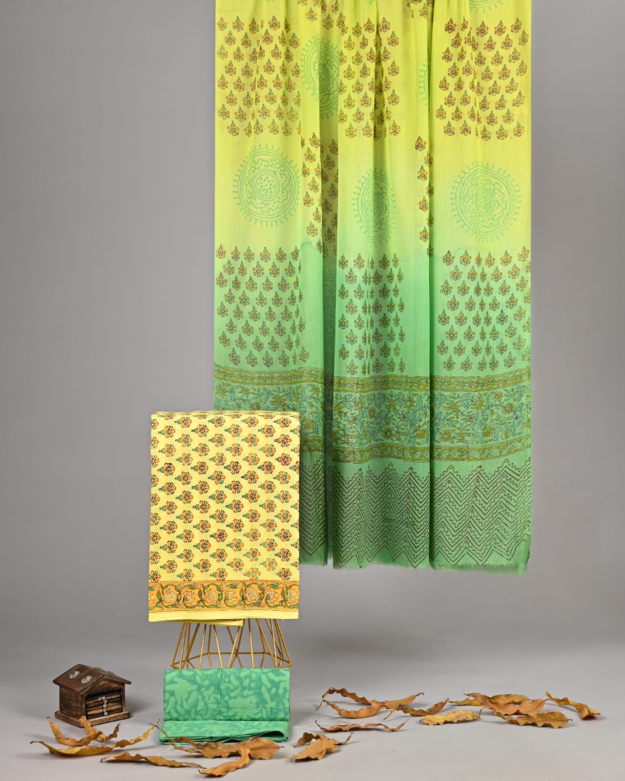 Exclusive new hand block printed cotton suits with cotton duptta