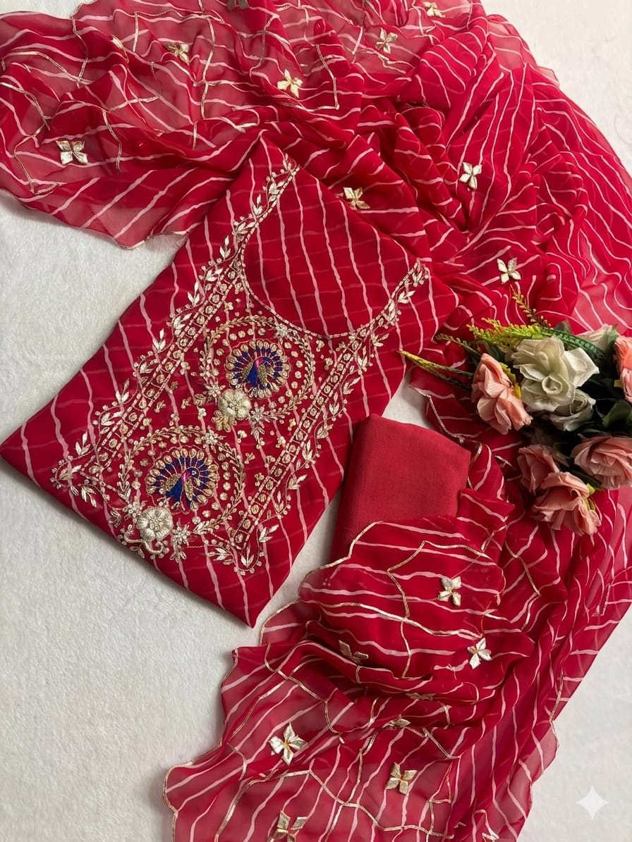 Designer Georgette Suit Set with Gota Patti Work