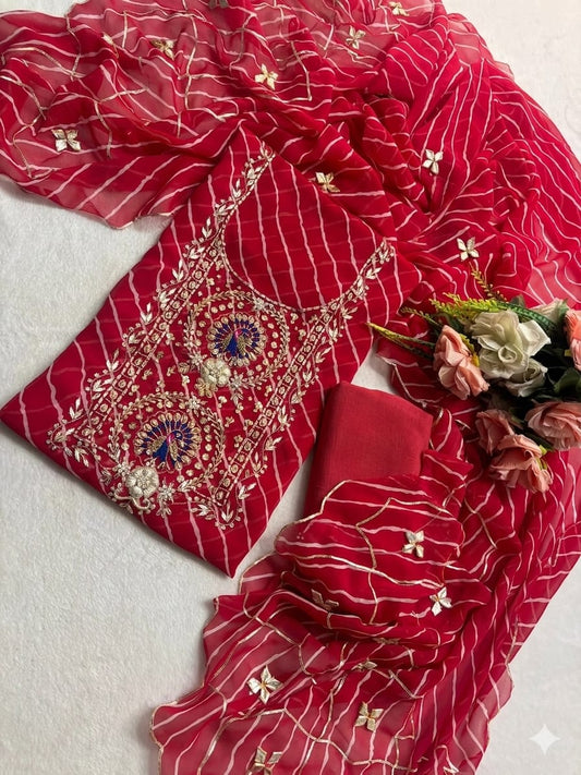 Designer Georgette Suit Set with Gota Patti Work
