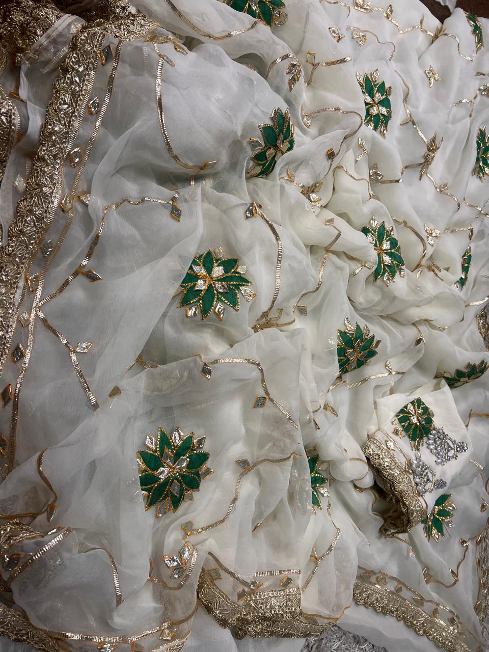 Pure Chiffon Saree with Elegant Gota Patti Work