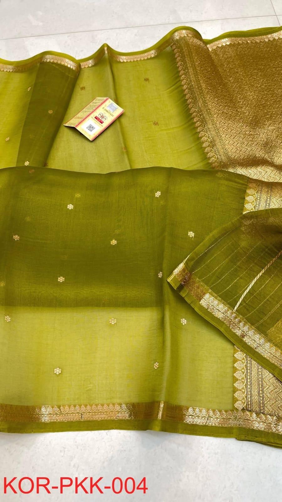 Pure Handloom banarasi  kora Silk Saree