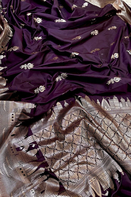 Banarasi Ganga Ghat katan silk saree