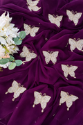 Beautiful Pure Jaipuri Chiffon 13 big Bird motif work Saree with blouse