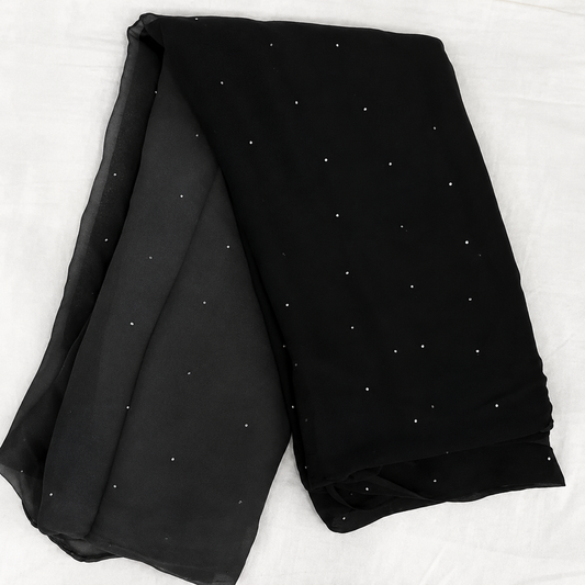 Pure jaipuri chiffon saree with beautiful mukaish work